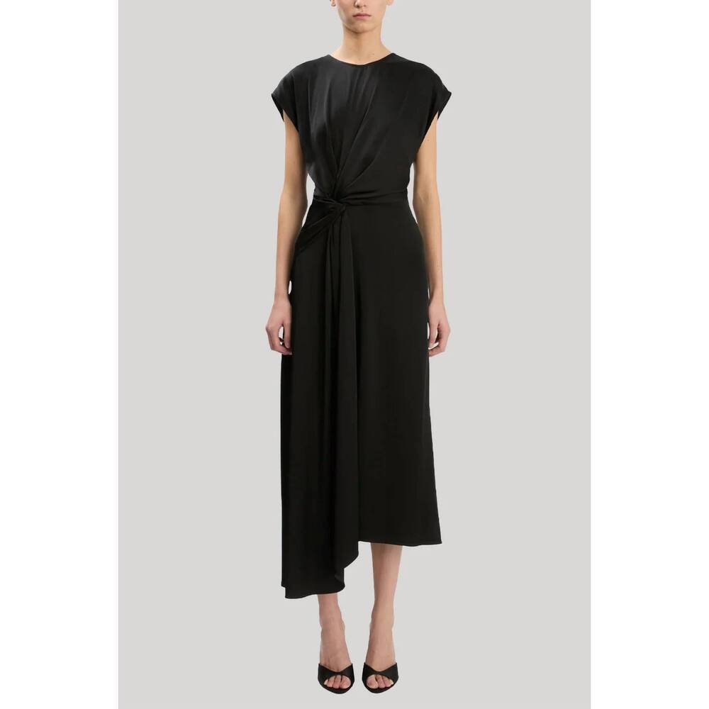 NEW VICTORIA BECKHAM aria midi dress in black